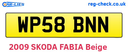 WP58BNN are the vehicle registration plates.