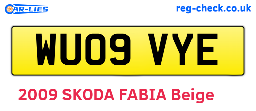 WU09VYE are the vehicle registration plates.