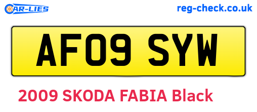 AF09SYW are the vehicle registration plates.