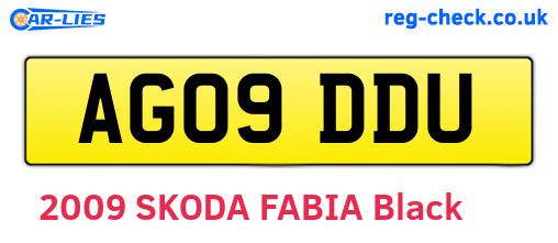 AG09DDU are the vehicle registration plates.