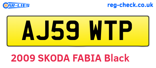 AJ59WTP are the vehicle registration plates.