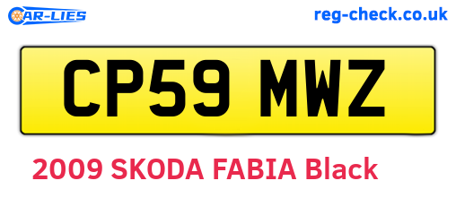 CP59MWZ are the vehicle registration plates.