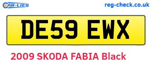 DE59EWX are the vehicle registration plates.