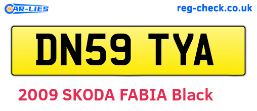 DN59TYA are the vehicle registration plates.