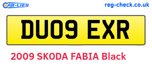 DU09EXR are the vehicle registration plates.