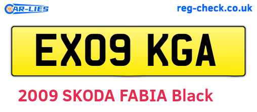 EX09KGA are the vehicle registration plates.