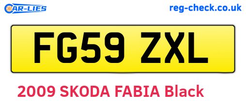 FG59ZXL are the vehicle registration plates.