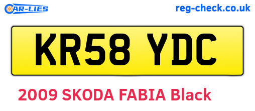 KR58YDC are the vehicle registration plates.