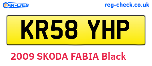 KR58YHP are the vehicle registration plates.