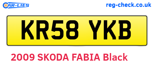 KR58YKB are the vehicle registration plates.
