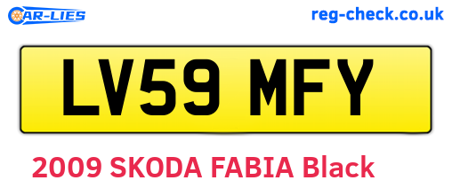 LV59MFY are the vehicle registration plates.