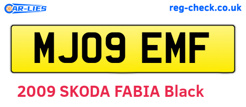 MJ09EMF are the vehicle registration plates.