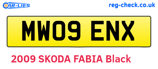 MW09ENX are the vehicle registration plates.