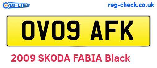 OV09AFK are the vehicle registration plates.