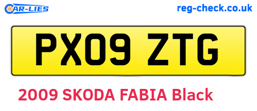 PX09ZTG are the vehicle registration plates.