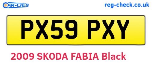 PX59PXY are the vehicle registration plates.