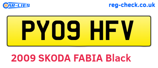 PY09HFV are the vehicle registration plates.