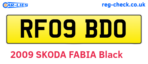 RF09BDO are the vehicle registration plates.