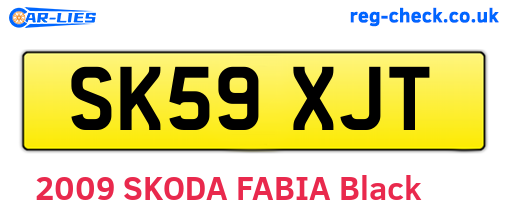 SK59XJT are the vehicle registration plates.