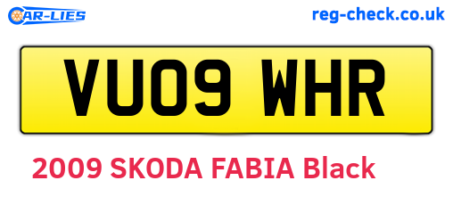 VU09WHR are the vehicle registration plates.