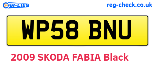 WP58BNU are the vehicle registration plates.