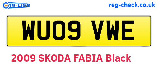 WU09VWE are the vehicle registration plates.