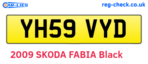 YH59VYD are the vehicle registration plates.