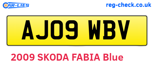 AJ09WBV are the vehicle registration plates.
