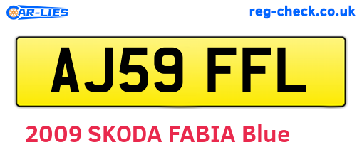 AJ59FFL are the vehicle registration plates.