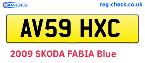 AV59HXC are the vehicle registration plates.