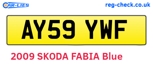 AY59YWF are the vehicle registration plates.