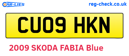 CU09HKN are the vehicle registration plates.