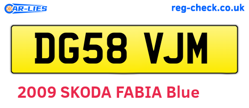 DG58VJM are the vehicle registration plates.
