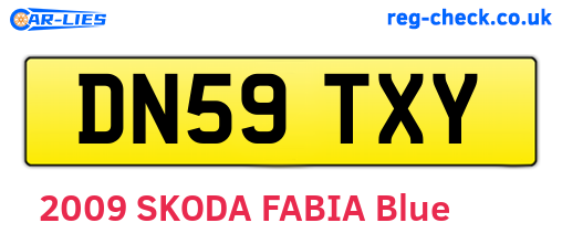 DN59TXY are the vehicle registration plates.