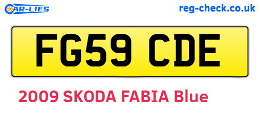 FG59CDE are the vehicle registration plates.