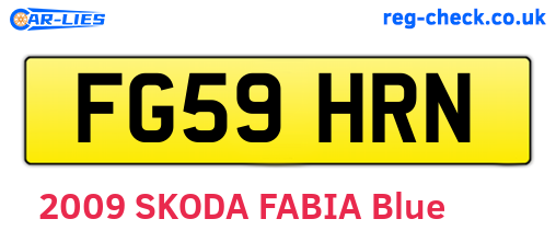 FG59HRN are the vehicle registration plates.