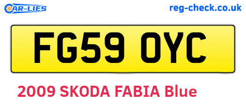 FG59OYC are the vehicle registration plates.