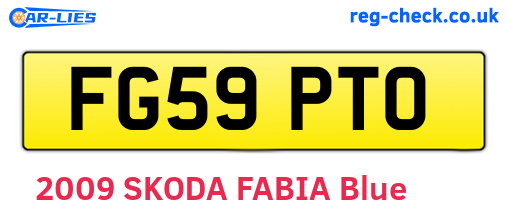 FG59PTO are the vehicle registration plates.