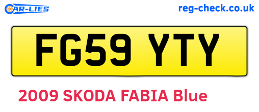 FG59YTY are the vehicle registration plates.