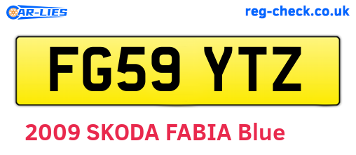 FG59YTZ are the vehicle registration plates.