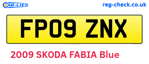 FP09ZNX are the vehicle registration plates.