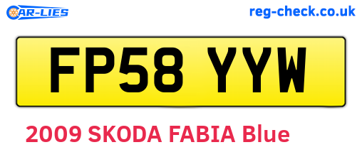FP58YYW are the vehicle registration plates.