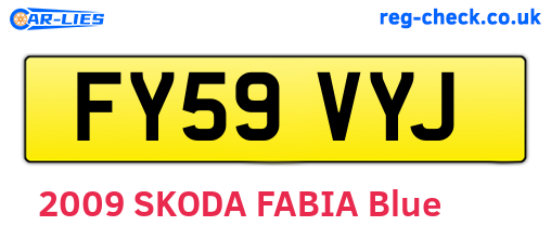 FY59VYJ are the vehicle registration plates.