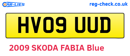 HV09UUD are the vehicle registration plates.