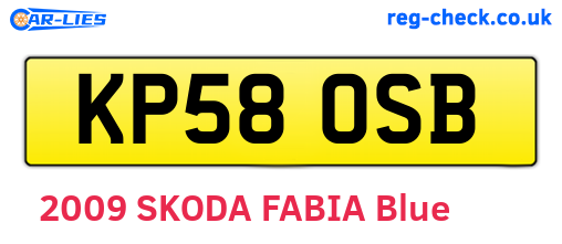 KP58OSB are the vehicle registration plates.