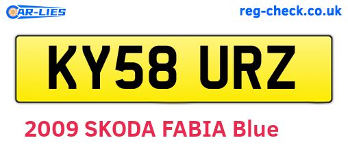 KY58URZ are the vehicle registration plates.