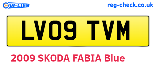 LV09TVM are the vehicle registration plates.