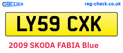 LY59CXK are the vehicle registration plates.