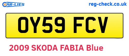 OY59FCV are the vehicle registration plates.