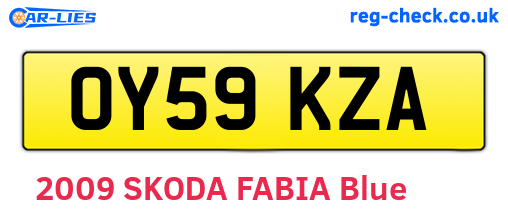 OY59KZA are the vehicle registration plates.